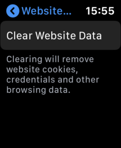 Clear Website Data on Apple Watch 4