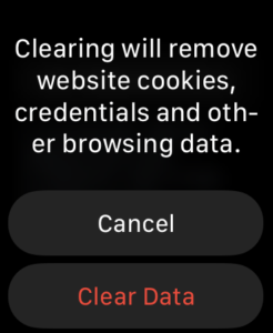 Clear Website Data on Apple Watch 5